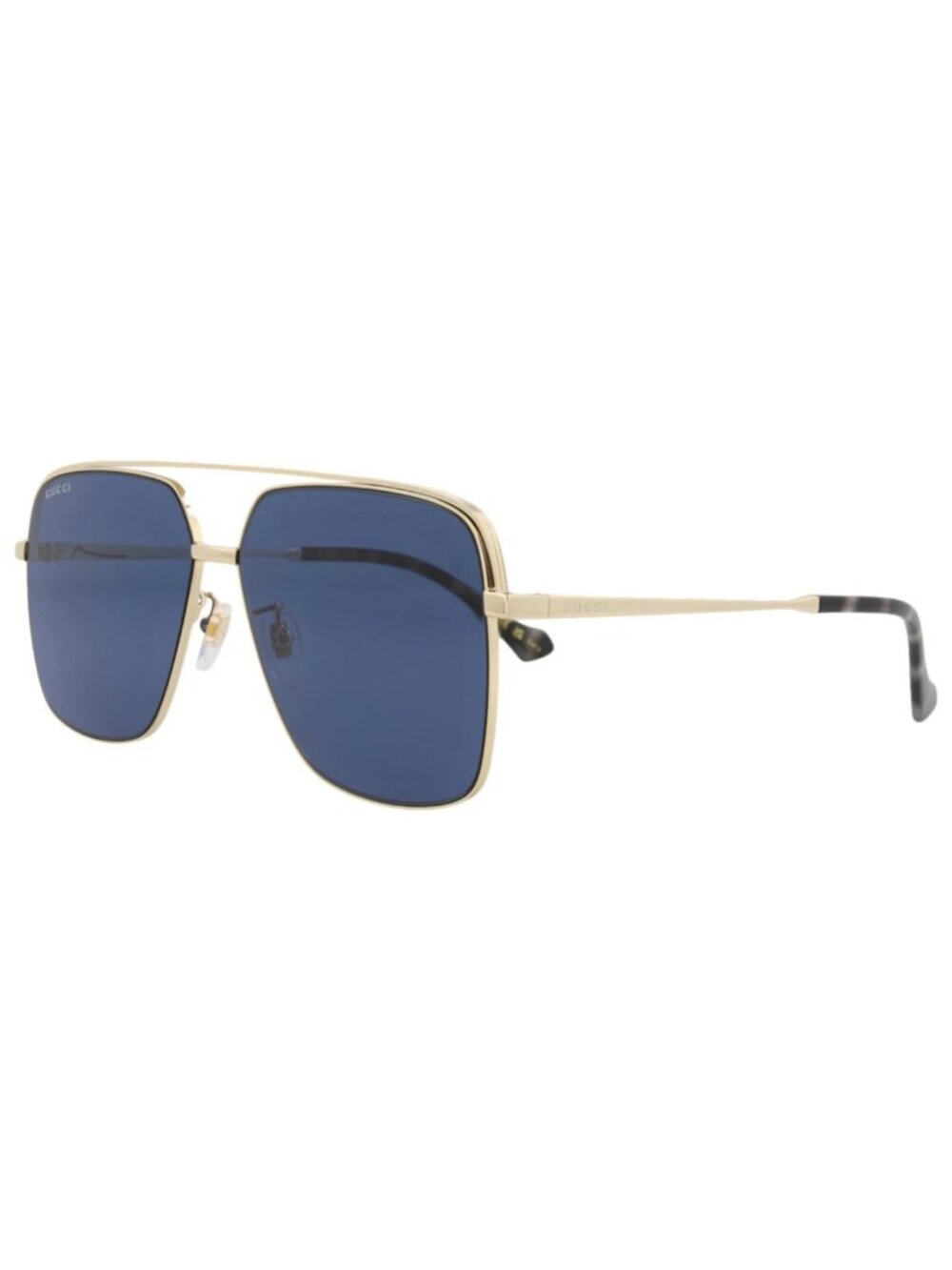 New Gucci Women's Sunglasses Aviator Metal Frame Mens Gold Gold Blue